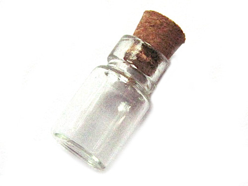 Glasflasche zum Befllen mit Korken, ca. 18x9mm